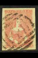 VICTORIA 1854 (Feb) 1d Rose Litho. By Campbell, SG 23a, SUPERB USED Example With 4 Very Large Well- Balanced... - Sonstige & Ohne Zuordnung