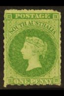 SOUTH AUSTRALIA 1858-59 1d Yellow-green Rouletted, SG 13, Unused No Gum With Slightly Rounded Corner At Upper... - Other & Unclassified