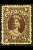 QUEENSLAND 1882-95 10s Brown, Perf 12, Watermark W10 On Thick Paper, SG 160, Fine Mint. For More Images, Please... - Sonstige & Ohne Zuordnung
