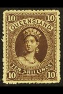 QUEENSLAND 1882-95 10s Brown, Perf 12, Watermark W10 On Thick Paper, SG 160, Fine Mint. For More Images, Please... - Other & Unclassified