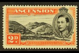 1938-53 2d Black And Red-orange Perf 14 With "MOUNTAINEER" FLAW, SG 41ba, Never Hinged Mint. For More Images,... - Ascensione