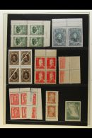 1890's-1960's PRINTING ERRORS, VARIETIES, PROOFS ETC. An Interesting Mint (some Never Hinged) Collection On Stock... - Autres & Non Classés