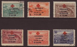 1946 Red Cross Congress Complete Opt Set, Mi 385/390, Fine Used. (6 Stamps)   For More Images, Please Visit... - Albanie