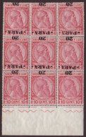 1914 VARIETY BLOCK 20para On 10q Red And Yellow VARIETY "SURCHARGE INVERTED", SG 42a, In A Superb Bottom Marginal... - Albanie