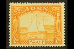1937 2r Yellow, "Dhow", SG 10, Very Fine And Fresh Mint. For More Images, Please Visit... - Aden (1854-1963)