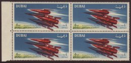 SPACE Dubai 1964 "Honouring Astronauts" 4 N.p. Spacecraft SG 63, Never Hinged Mint Block Of Four, Each With Red... - Unclassified