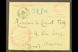 BIRDS FOREIGN LEGION IN MOROCCO 1912 (25 Jun) Stampless Env To France Bearing A Delightful Array Of Military... - Zonder Classificatie