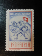 DRAGONERS SCHWADRON 17 PRO PATRIA Soldatenmarken Militar Stamp Label Poster Stamp Vignette Suisse Switzerland - Etichette