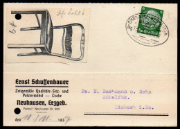 5949 - Alte Postkarte - Werbekarte Stempel Bahnpost Chemnitz Neuhausen 1937 Nach Limbach Bei Chemnitz - Affrancature Meccaniche Rosse (EMA)