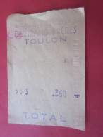 TOULON  BERTRAND FRERES  TITRE TRANSPORT TOULONNAIS PARCOURS  BILLET TICKET AUTOBUS CIE PRIVEE - Europe