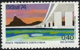 BRAZIL #1337  - RIO  NITERÓI  BRIDGE  -  PRESIDENT  COSTA E SILVA -1974   Mint - Unused Stamps