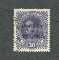 1919. AUSTRIAN  STAMP 30h.  Optd POCZTA  POLSKA  At  CRACOW   ( CHARLES 1 )  USED. - Gebraucht