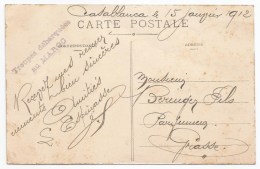 - Lettre - MAROC - CASABLANCA - Franchie Postale Militaire - 1912 - Briefe U. Dokumente