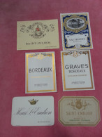 étiquette De Bouteille Vin De BORDEAUX 33 Gironde SAINT EMILION HAUT ST EMILION GRAVES A CHARENTON BELLEFOND P VERDIER - Collections & Sets