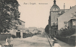 AK Aue Reichsstrasse Rudolf Breitscheid Strasse Bahnhof ? Bei Schneeberg Schwarzenberg Lauter Schlema Lössnitz Bockau - Aue