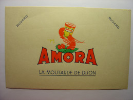 BUVARD ANCIEN - AMORA LA MOUTARDE DE DIJON - 19.7cm X 12.2cm - Mostaza