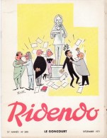 RIDENDO  N° 380 . Revue Médicale Humoristique Illustrée.  LE GONCOURT - Médecine & Santé