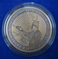 AC - 90th ANNIVERSARY OF ANATOLIAN ANADOLU AGENCY AA 2010 TURKEY MEMORABLE BRONZE MEDAL MEDALLION IN BOX - Professionals / Firms