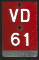 Velonummer Waadt VD 61 - Plaques D'immatriculation