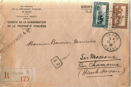 Maroc Morocco Marruecos Marokko Lettre Cover Carta Belege Oujda 1939 Recommandé Avec AR. - Briefe U. Dokumente