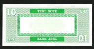 Test Note "PERTO A" Testnote, 10 UNITS, Beids. Druck, RRR, UNC, 140 X 66 Mm - A Identifier