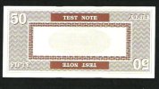 Test Note "PERTO A" Testnote, 50 UNITS, Beids. Druck, RRR, Used, 140 X 66 Mm - Unidentified