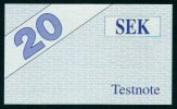 Test Note "HESS" Testnote, 20 SEK, Beids. Druck, RRR, UNC - Schweden