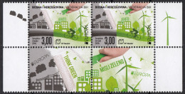Bosnia Croatia 2016 Europa CEPT, Think GREEN, Environment, Bicycle, 2 Stamps With Labels In Block Of 4 MNH - Bosnien-Herzegowina