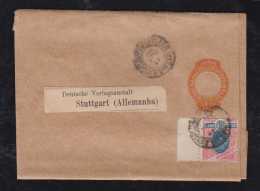 Brazil Brasil 1903 Uprated Wrapper To Stuttgart Germany 10R With TAB !! - Brieven En Documenten