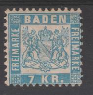 ALLEMAGNE  BADE   YVERT N°25A Bleu Ciel  *MH     Réf  G50 - Mint