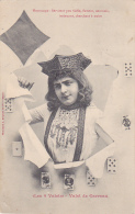 Fantaisie - Les 4 Valets - Valet De Carreaux - Horoscope : Serviteur Peu Fidèle, Flatteur, Sournois, Insinuant - 1904 - Playing Cards