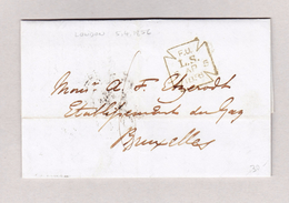 Belgien Bruxelles 6.4.1856 Ankunfts-Stempel Vorphila Brief Aus London - Sonstige & Ohne Zuordnung