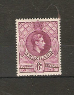 SWAZILAND 1944 6d Reddish Purple SG 34b PERF 13½ X 14 UNMOUNTED MINT Cat £4.50 - Swaziland (...-1967)