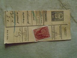 D138730 Hungary  Parcel Post Receipt 1939 - Pacchi Postali