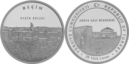 AC - BECIN CASTLE & AHMED GAZI MEDRESE - MADRASA ANCIENT CITIES SERIES # 10 COMMEMORATIVE SILVER COIN TURKEY 2016 PROOF - Ohne Zuordnung