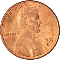Monnaie, États-Unis, Lincoln Cent, Cent, 1987, U.S. Mint, Denver, SUP, Copper - 1959-…: Lincoln, Memorial Reverse