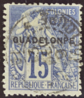 N°19 AC 15c Bleu GUADELONPE TB   Qualité:OBL Cote:120€ - Autres & Non Classés