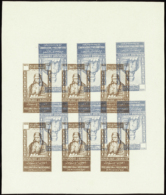 N°176 Feuillet De 6 Timbres En Bleu Sans Valeur +brun Renversé   Qualité:** Cote:.....€ - Autres & Non Classés