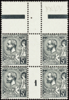 N°47 5f Vert-gris Foncé Bloc De 4 Ht De Feuille Mill 1   Qualité:** Cote:495€ - Autres & Non Classés