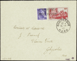 N°407 +449 10c Mercure+90c Pau Surch Dunkerque Lettre   Qualité:OBL Cote:.....€ - Altri & Non Classificati