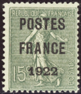 N°37 15c Semeuse Lignée Postes France 1922"  " Qualité:(*) Cote:650€ - Autres & Non Classés