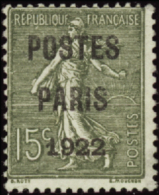 N°31 15c Semeuse Lignée Postes Paris 1922"  " Qualité:(*) Cote:450€ - Altri & Non Classificati