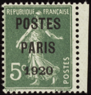 N°24 5c Semeuse Vert Postes Paris 1920"  " Qualité:* Cote:425€ - Autres & Non Classés