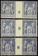 N°101 15c Bleu 3 Millésimes (8-9-0)   Qualité:** Cote:310€ - Altri & Non Classificati