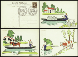 N°681 2f50 Cérès 4 Cartes Exposition De Niort   Qualité:OBL Cote:110€ - Altri & Non Classificati