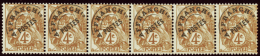 N°42 4c Blanc Bande Horizontale De 6 Timbres   Qualité:** Cote:3000€ - Altri & Non Classificati