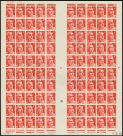 N°721 Feuille De 100 Timbres Non Dentelée Avec Les Variétés Mèches Reliées Et M&e - Altri & Non Classificati