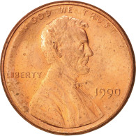 Monnaie, États-Unis, Lincoln Cent, Cent, 1990, U.S. Mint, Philadelphie, SPL - 1959-…: Lincoln, Memorial Reverse