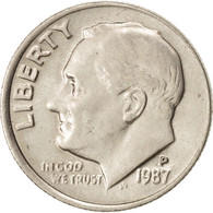 Monnaie, États-Unis, Roosevelt Dime, Dime, 1987, U.S. Mint, Philadelphie, SUP - 1946-...: Roosevelt