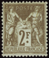 N°105 2f Bistre Sur Azuré   Qualité:* Cote:200€ - Autres & Non Classés